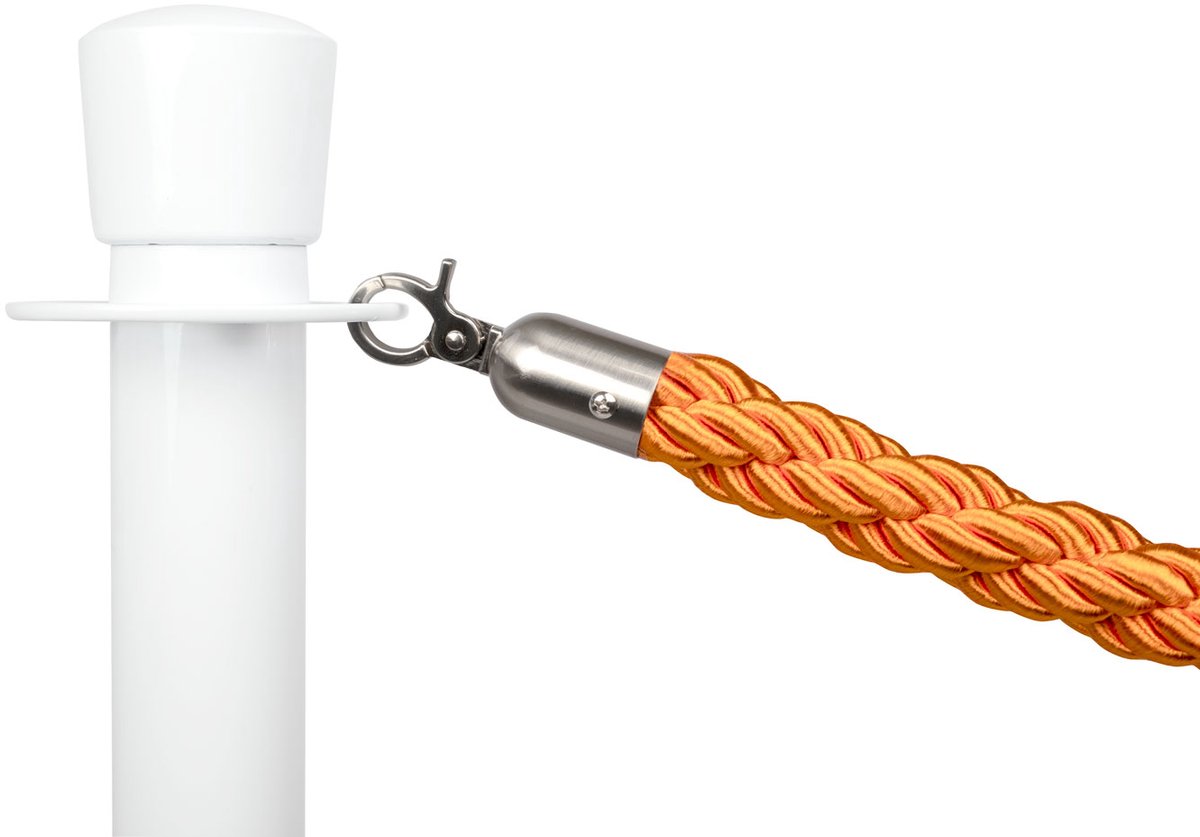   | Afzetkoord Gedraaid | Geborsteld Chroom - Oranje